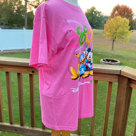 Walt Disney World S 2007 Mickey Mouse Dreams Florida Pink T-Shirt Goofy Pluto - Picture 8 of 11